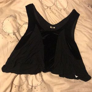 Flowy partial velour top!